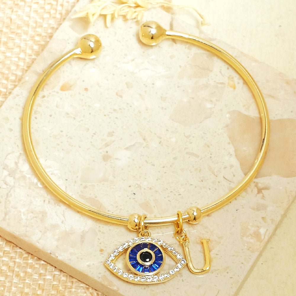 Personalized Evil Eye Bracelet (With Initial) - Upakarnaproduct_type