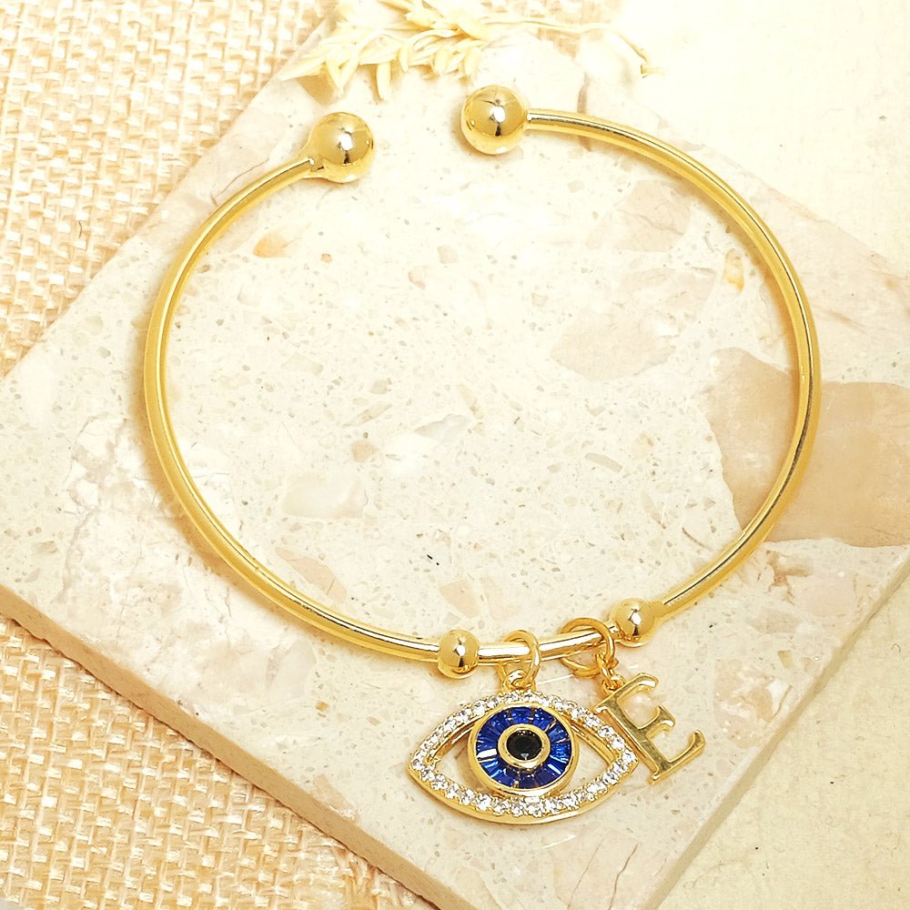 Personalized Evil Eye Bracelet (With Initial) - Upakarnaproduct_type