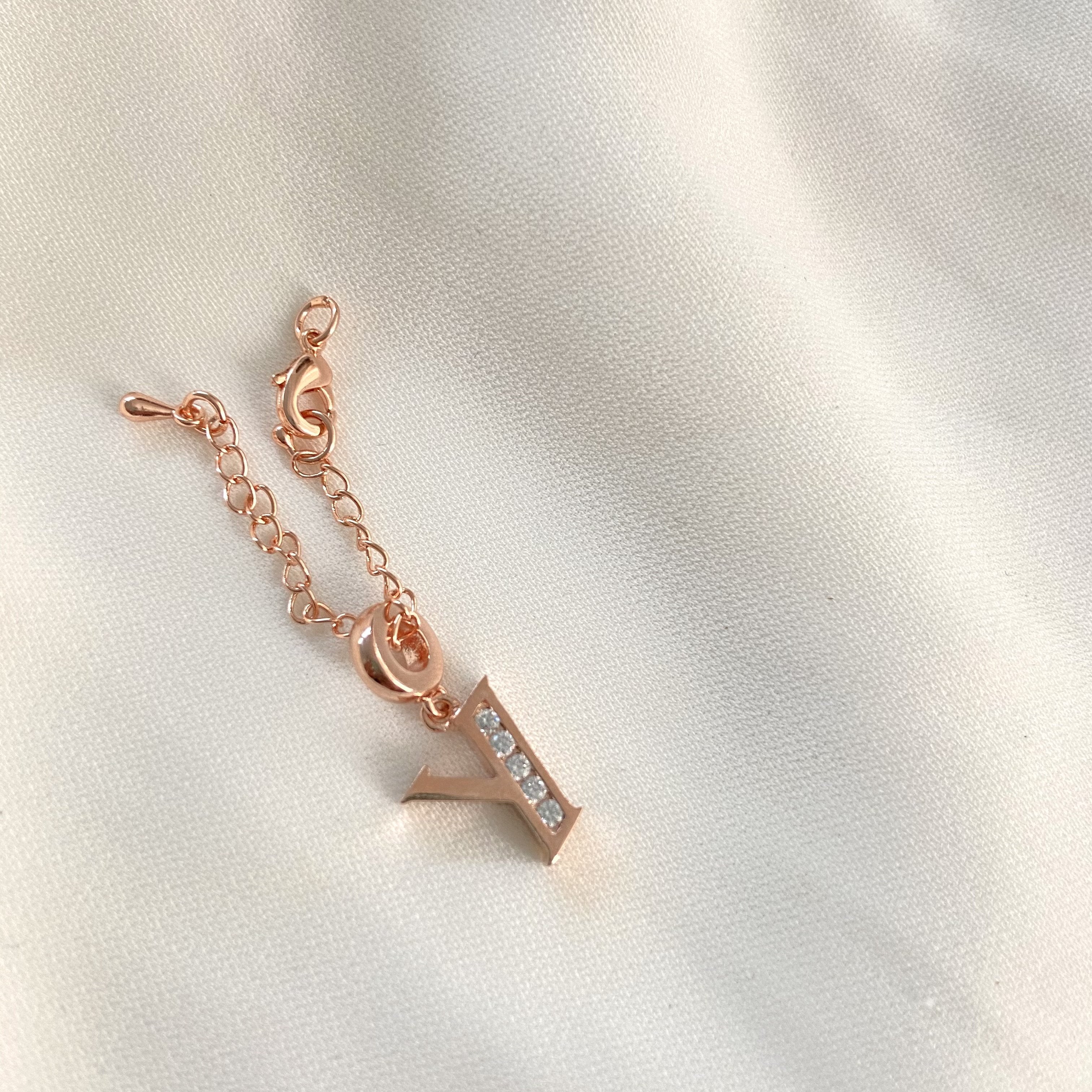 Y Rosegold Initial Watch Charm - Upakarna Jewelry