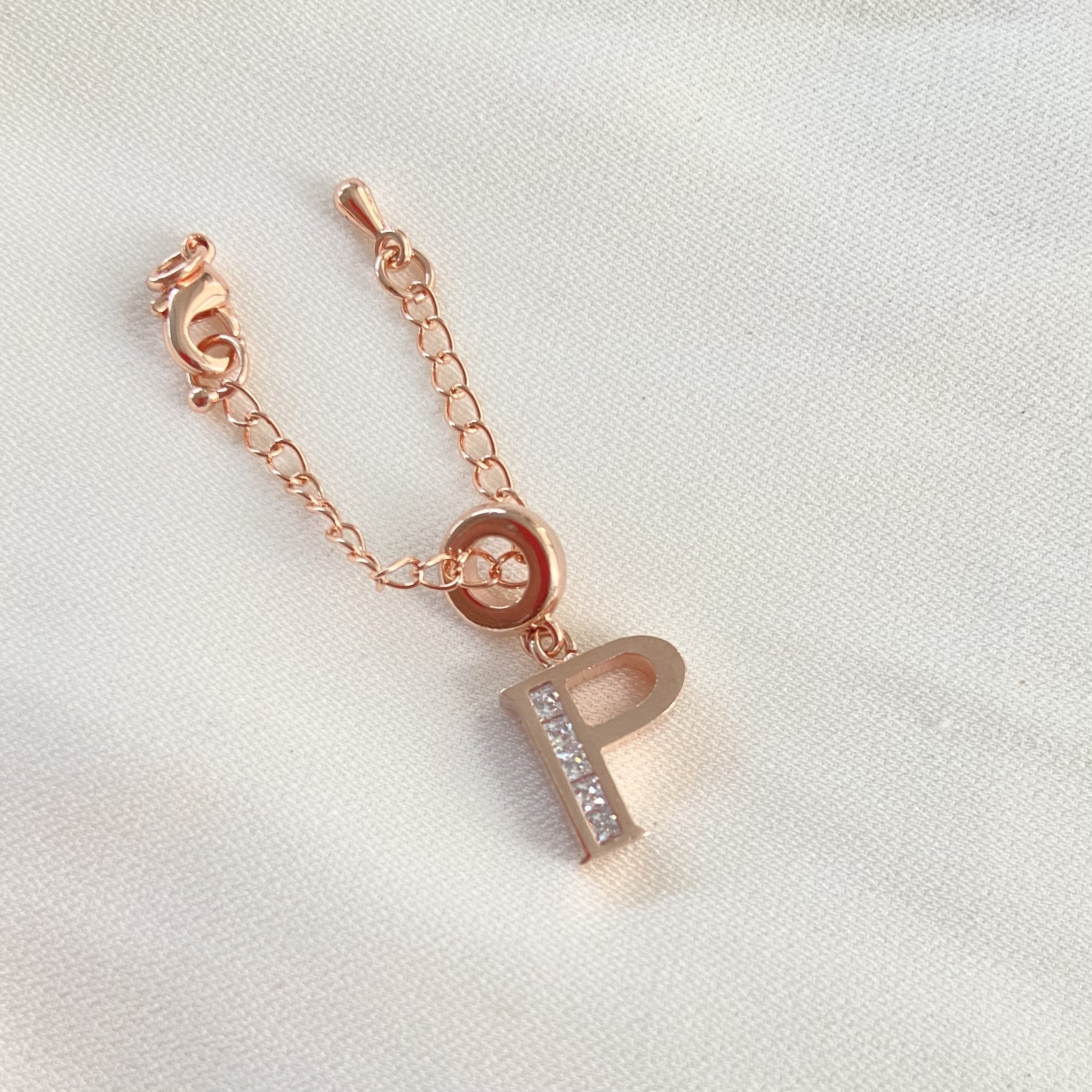 P Rosegold Initial Watch Charm - Upakarna Jewelry