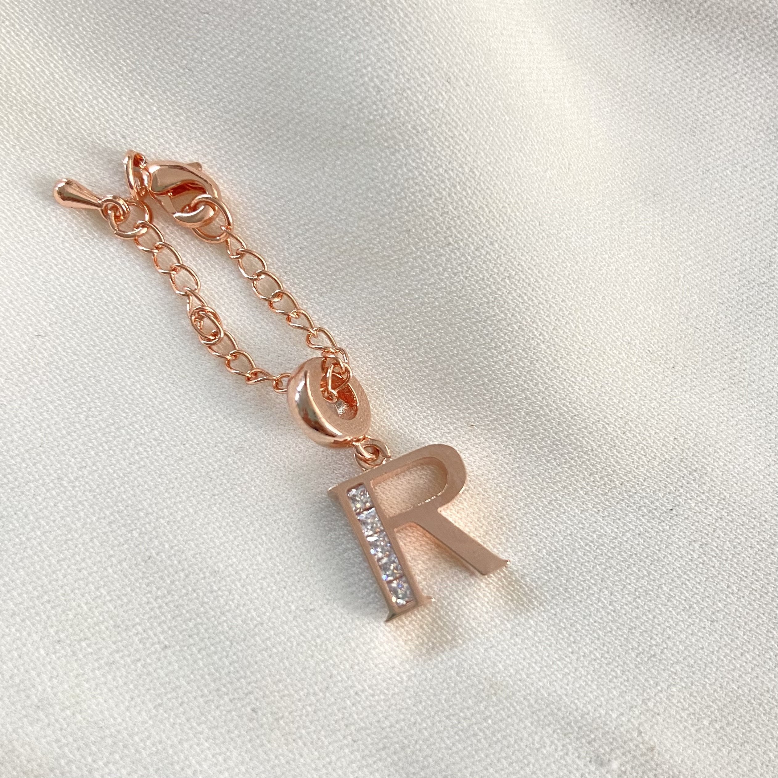 R Rosegold Initial Watch Charm - Upakarna Jewelry
