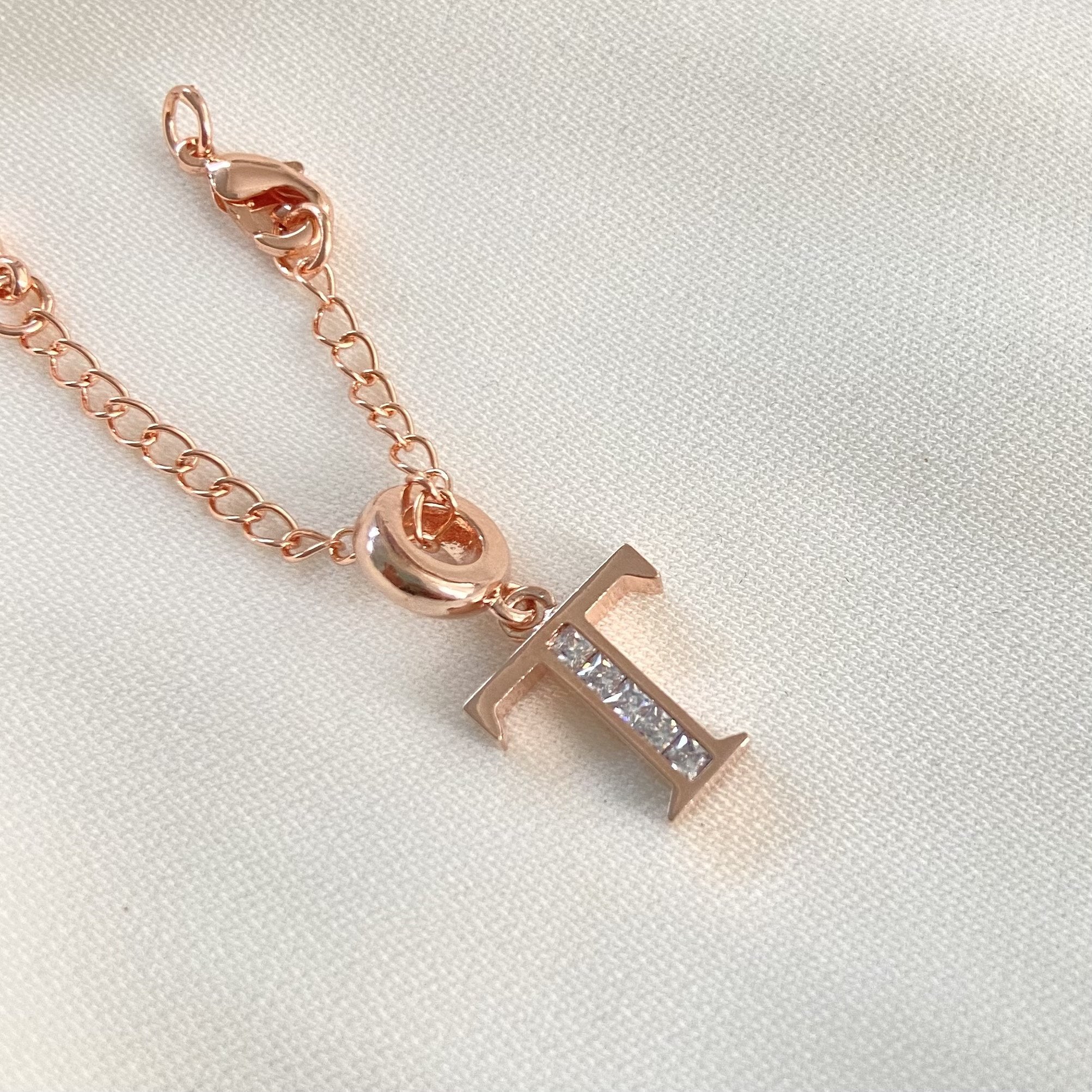 T Rosegold Initial Watch Charm - Upakarna Jewelry