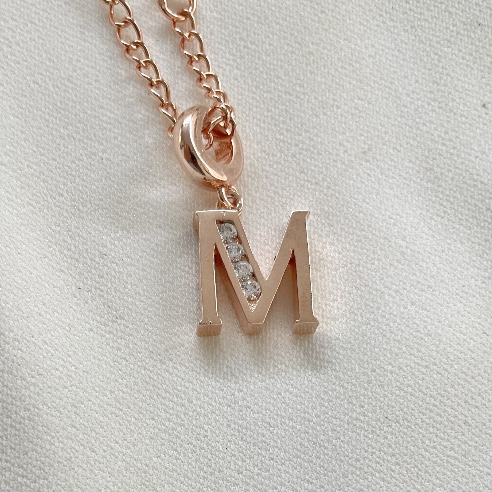 M Rosegold Initial Watch Charm - Upakarna Jewelry