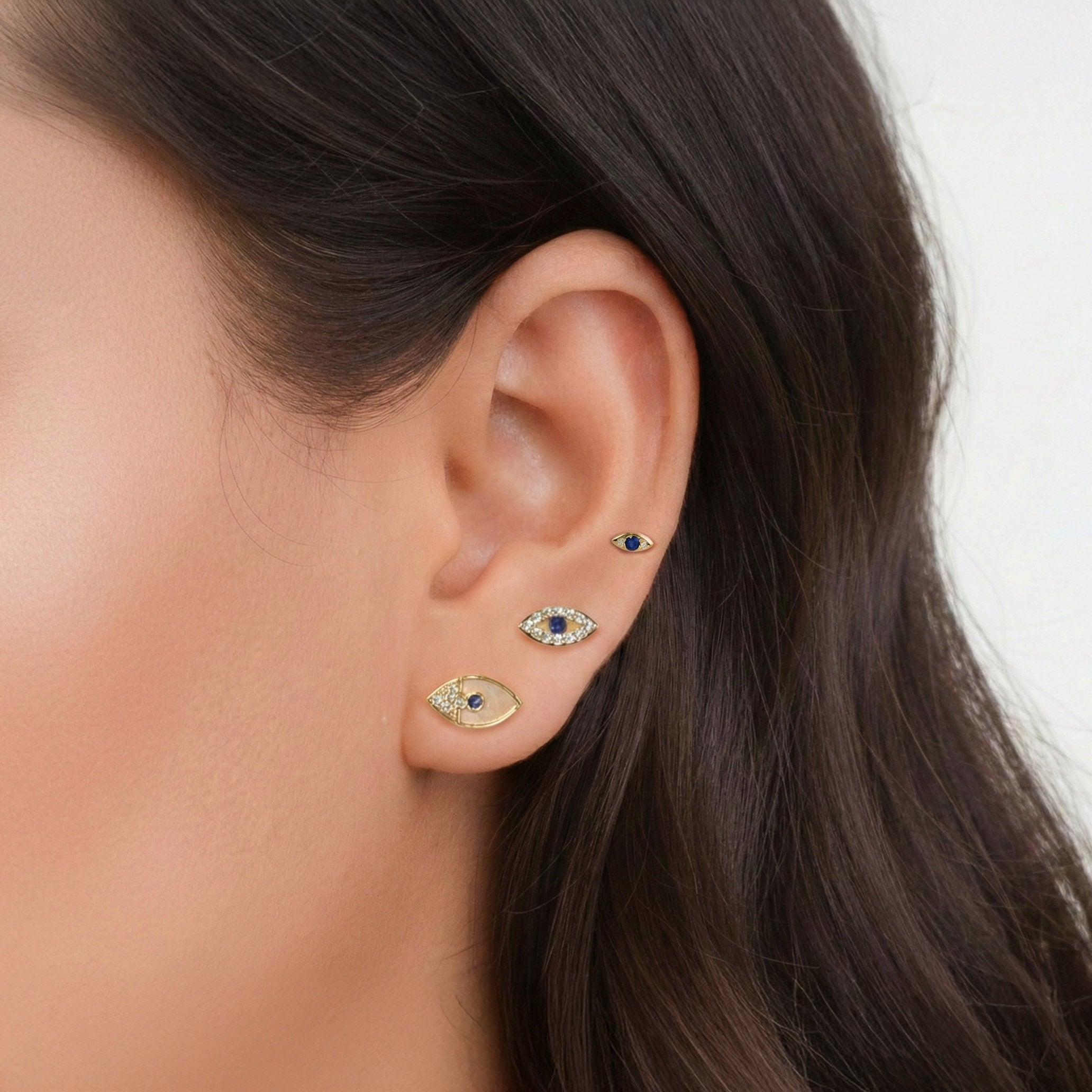 Dainty Evil Eye Earring Stack