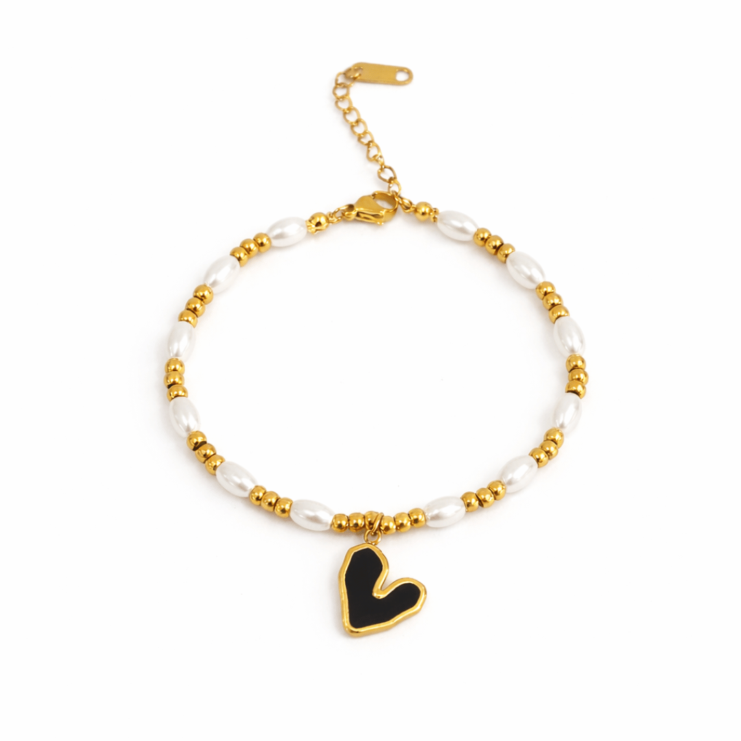 Black Pearl Heart Bracelet