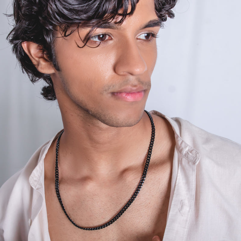 Black Matte Link Men Chain