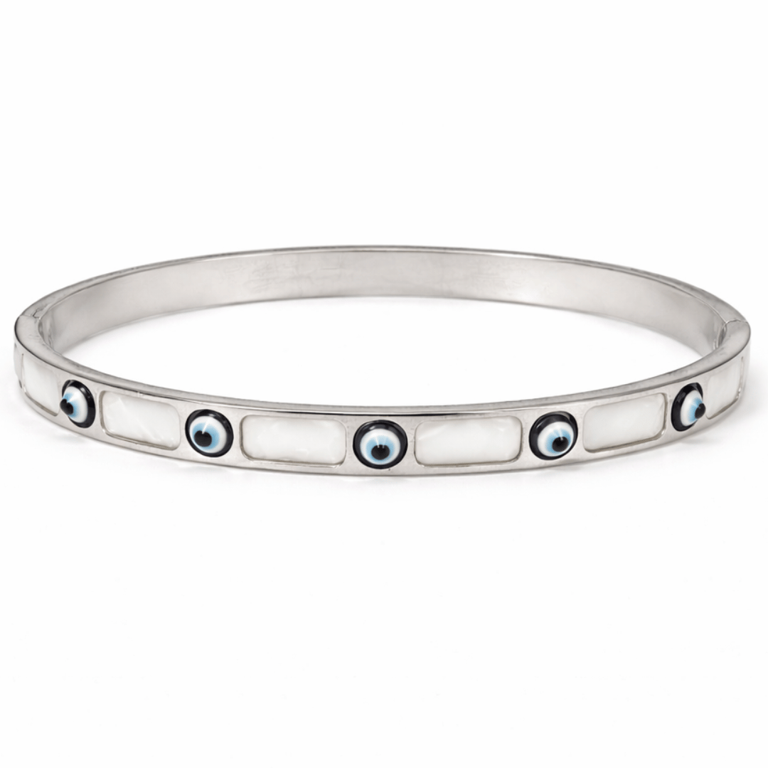Mother of Pearl Evileye Bangle