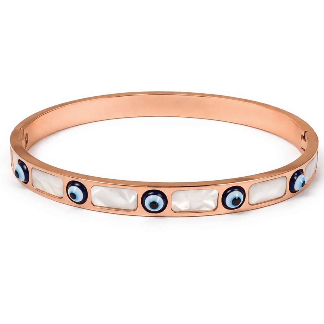 Mother of Pearl Evileye Bangle