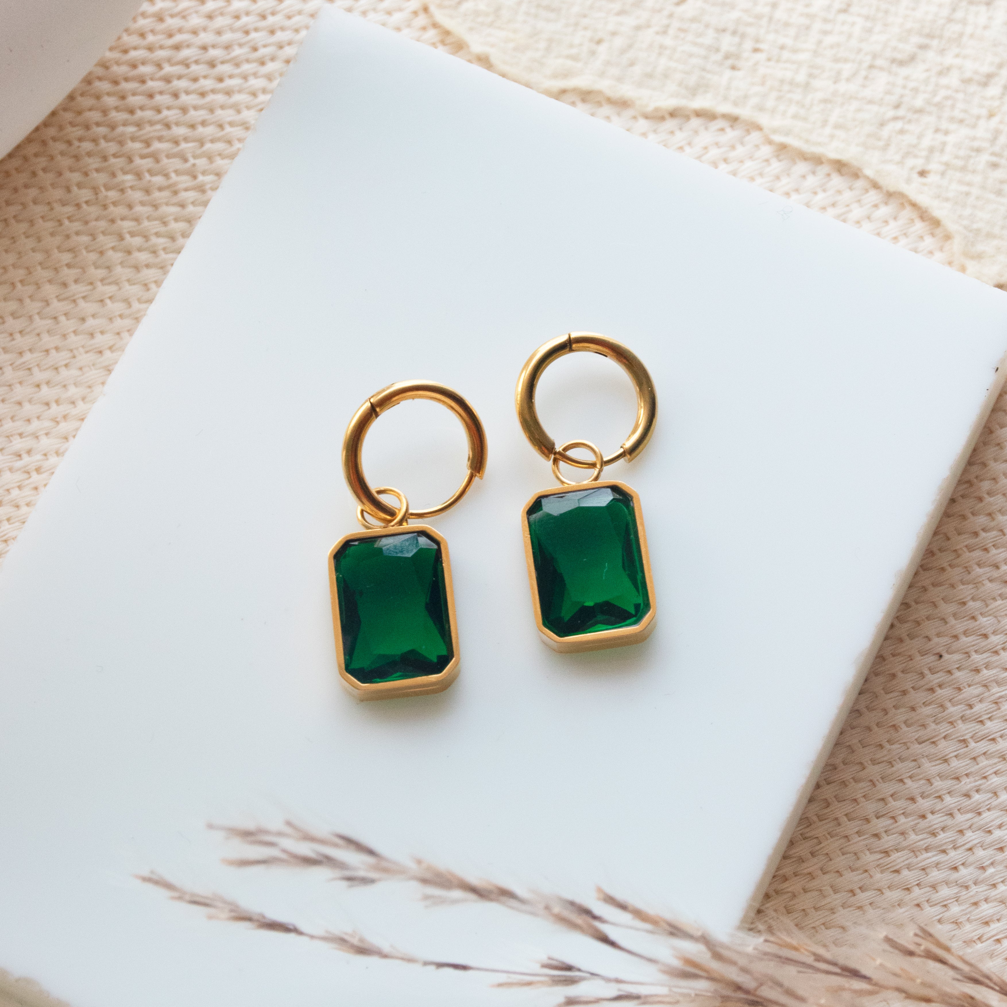 Mystical Emerald Drop Earrings