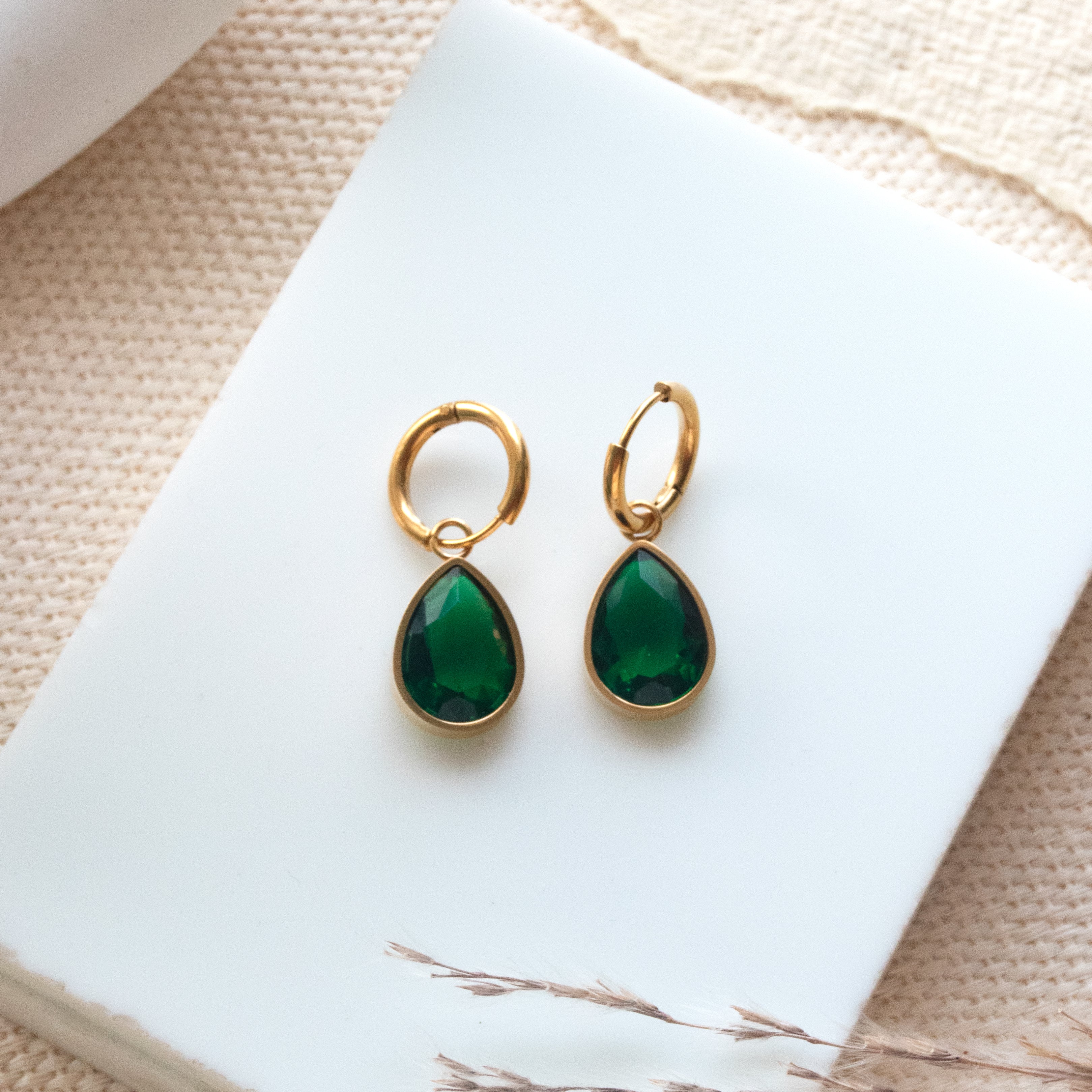 Mystical Emerald Drop Earrings