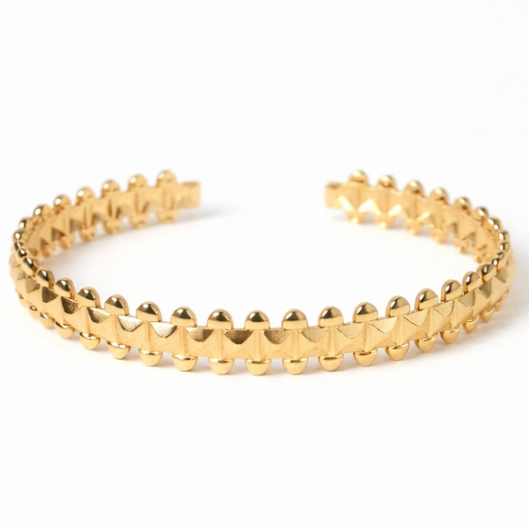 Dual Texture Cuff Bangle