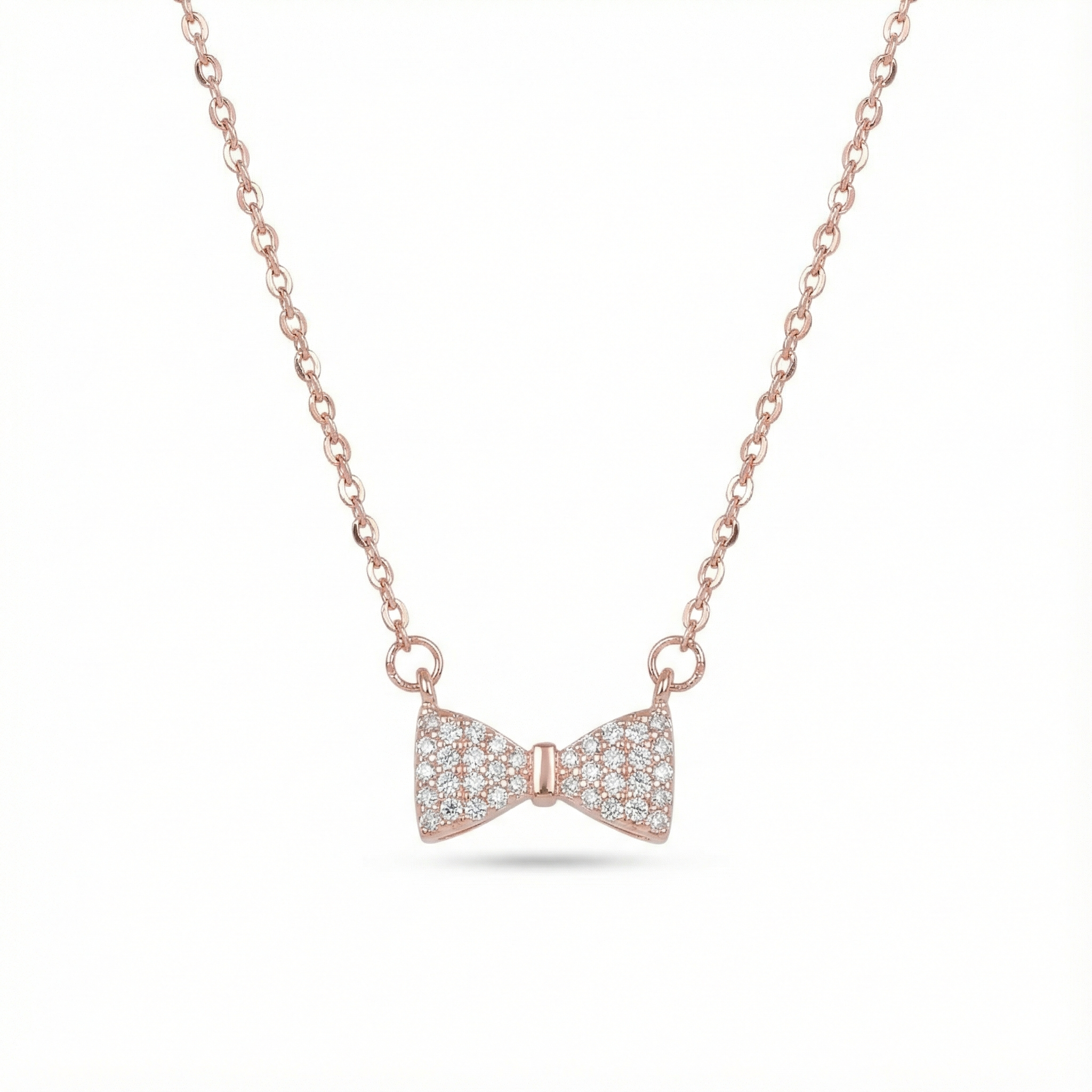 Diamond Dust Bow Necklace