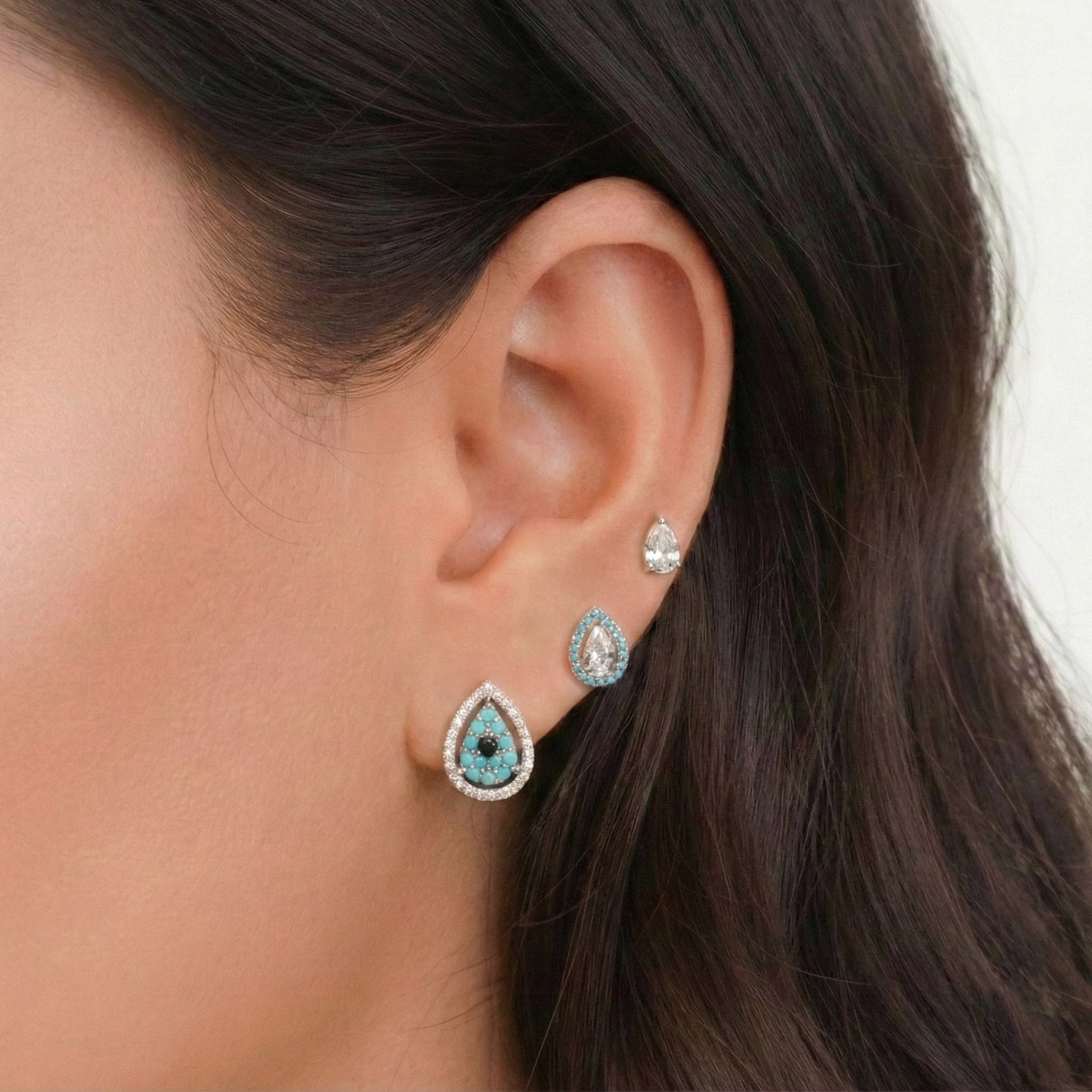 Turquoise Teardrop Earring Stack