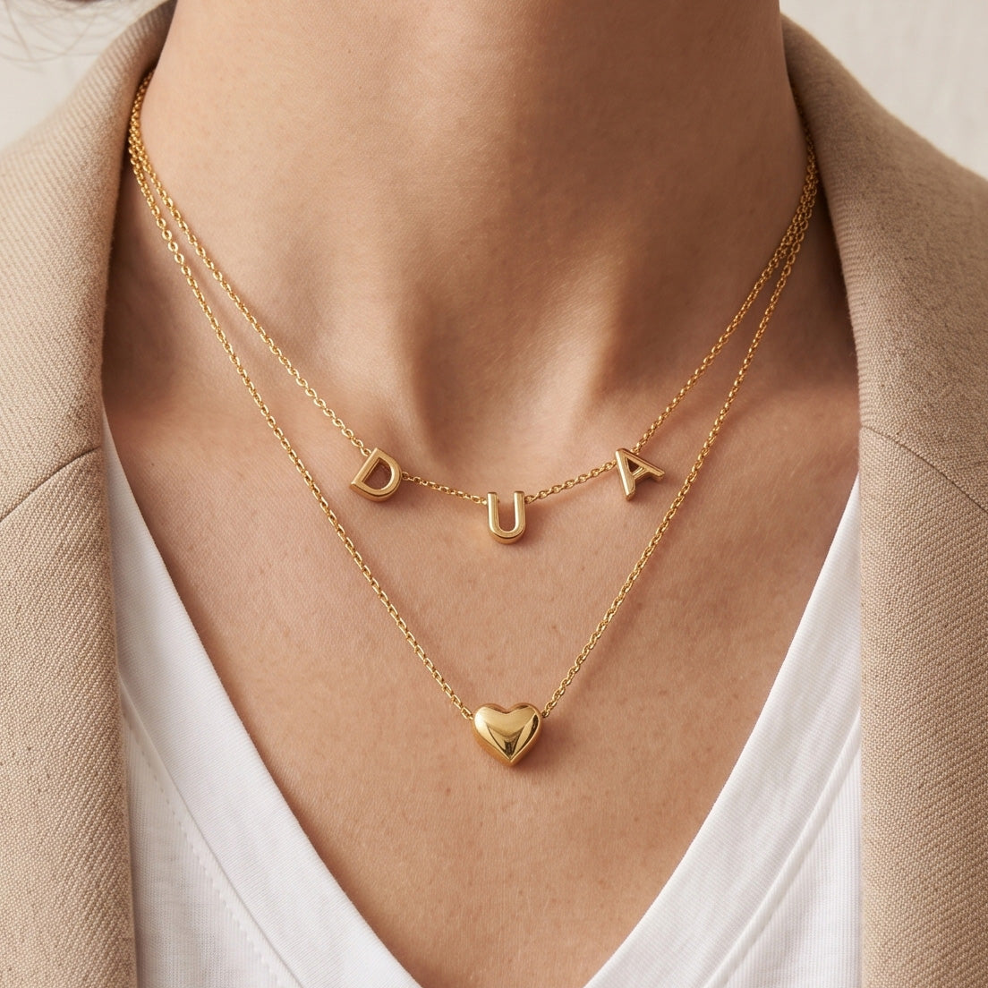 DIY Golden Letter Necklace | Anti-Tarnish | Adjustable
