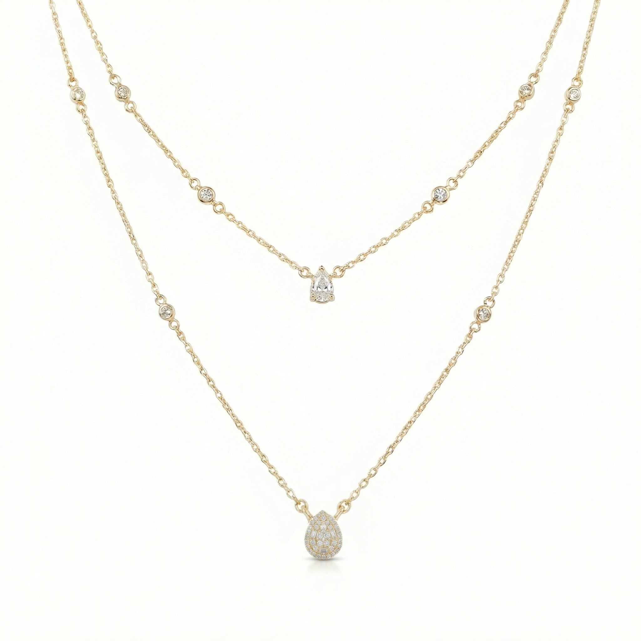 Majestic Teardrop Layered Necklace