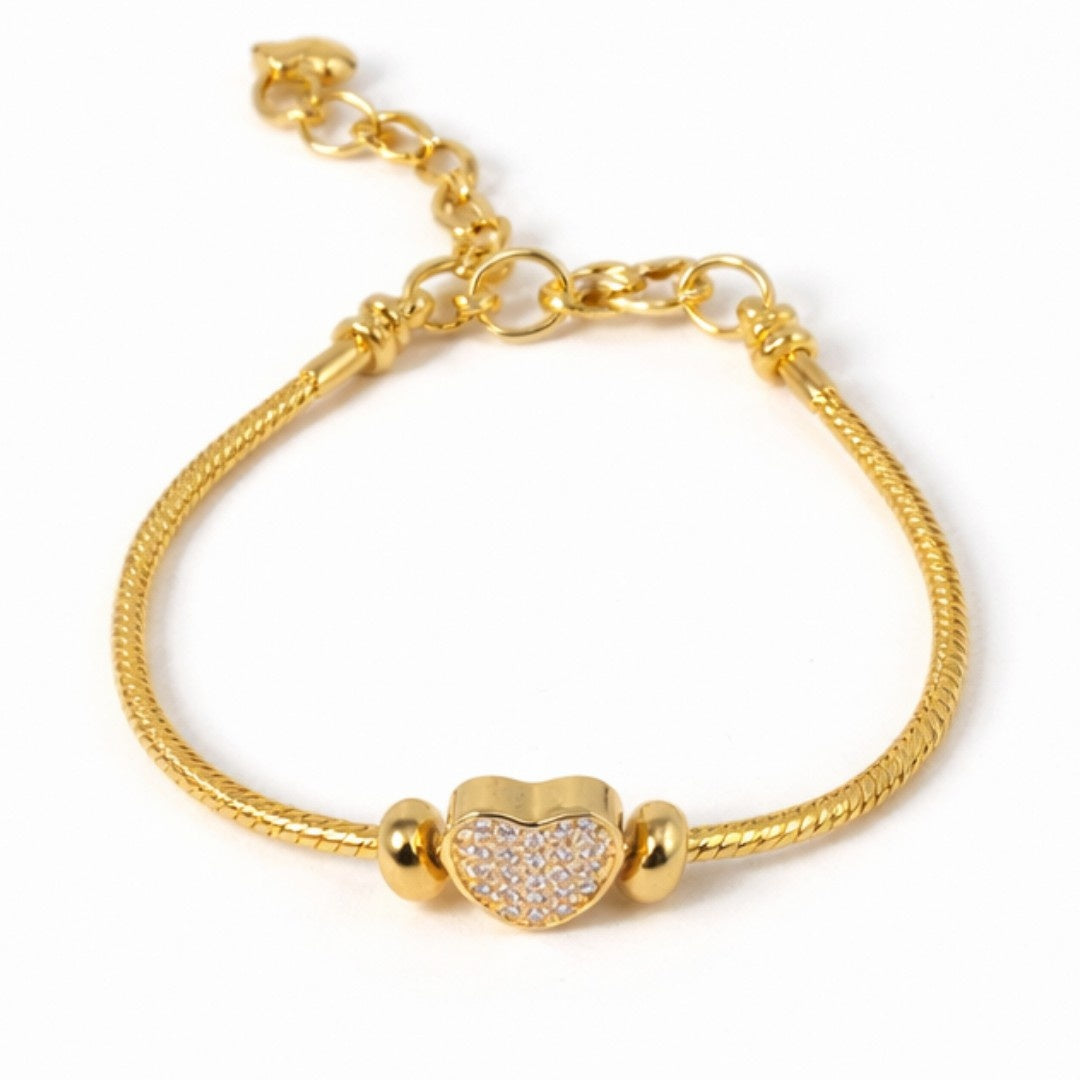 Crystal Heart Charm Bracelet