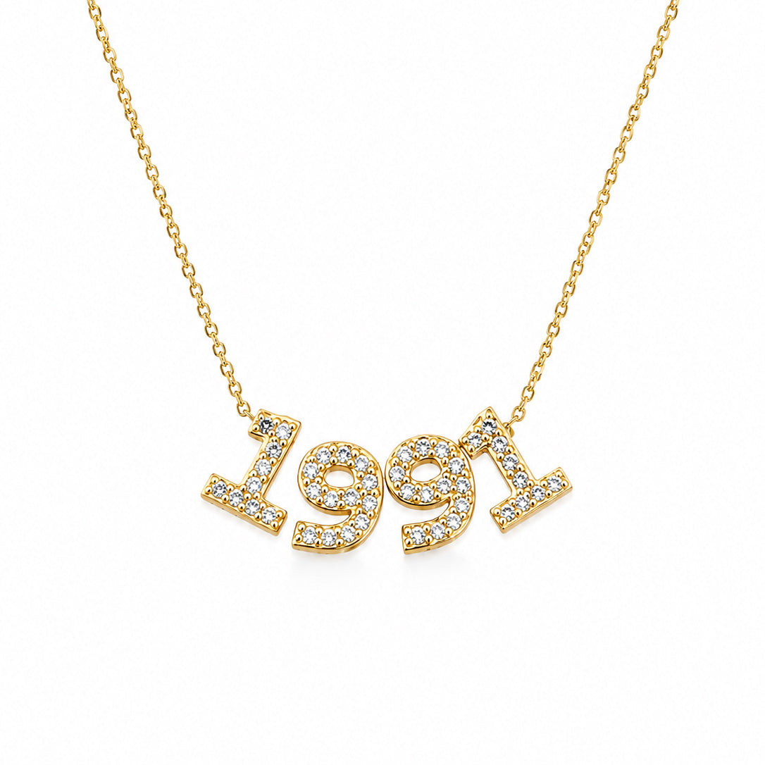 Shimmer Number Necklace | Anti-tarnish