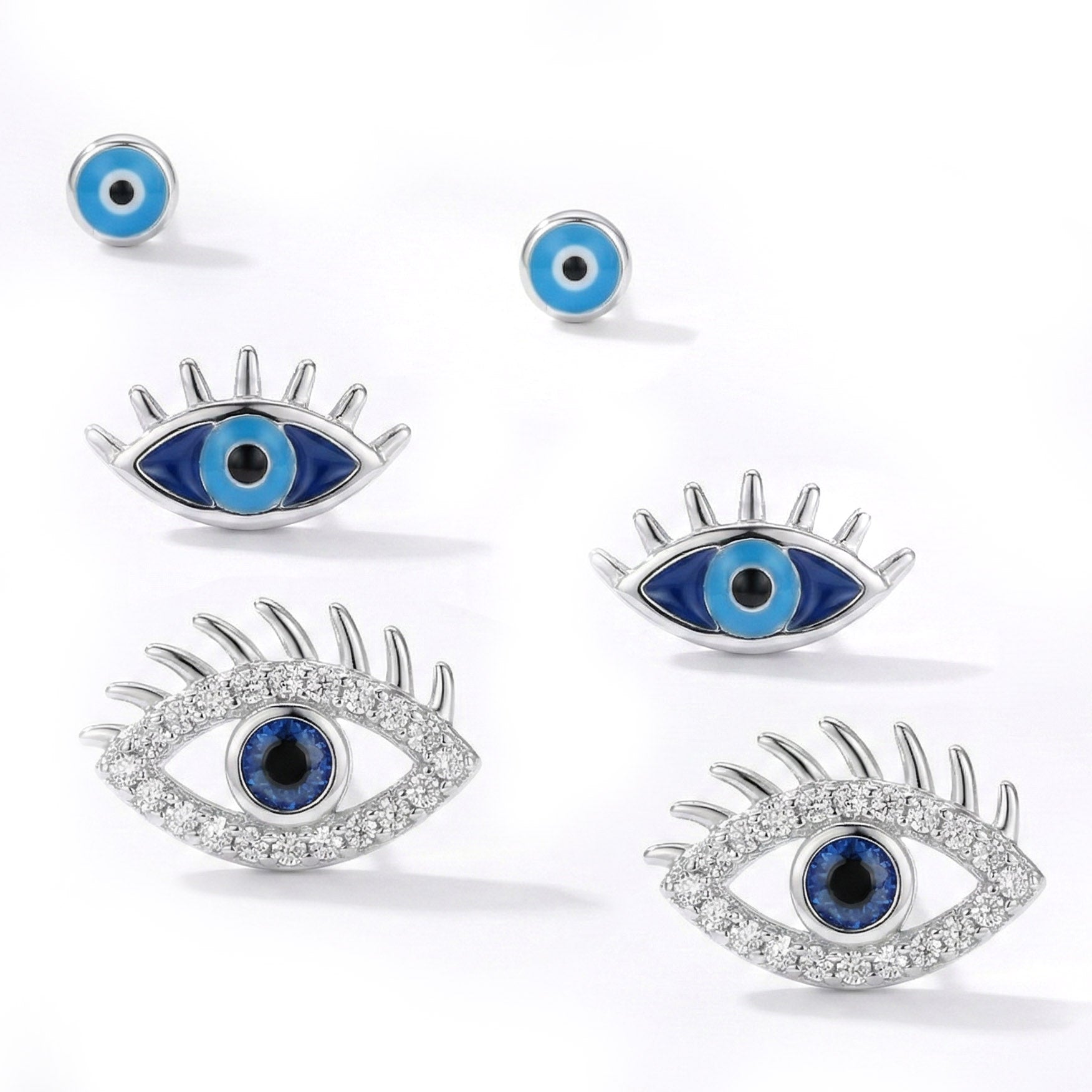 Serene Evil Eye Earring Stack
