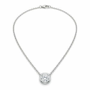 Aurora Solitaire 925 Sterling Silver Necklace