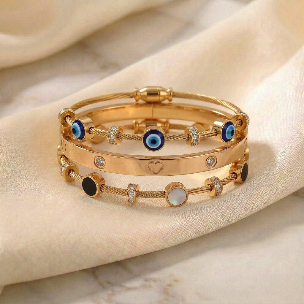 Golden Serenity Bangle Stack (30% OFF)