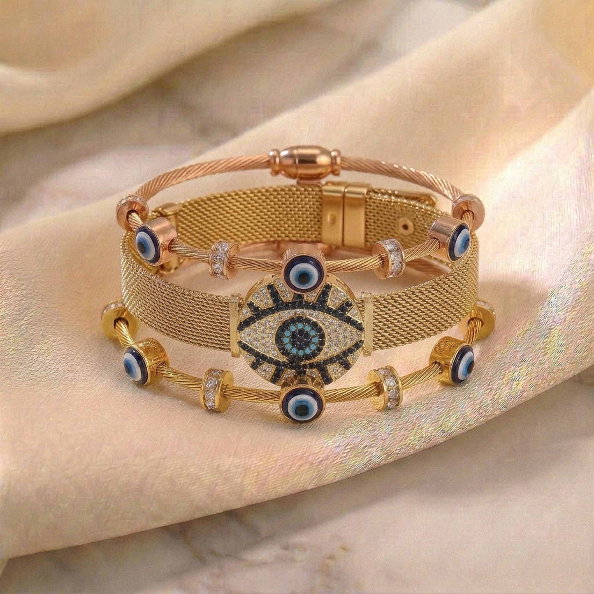 Signature Evil Eye Bangle Stack (30% OFF)