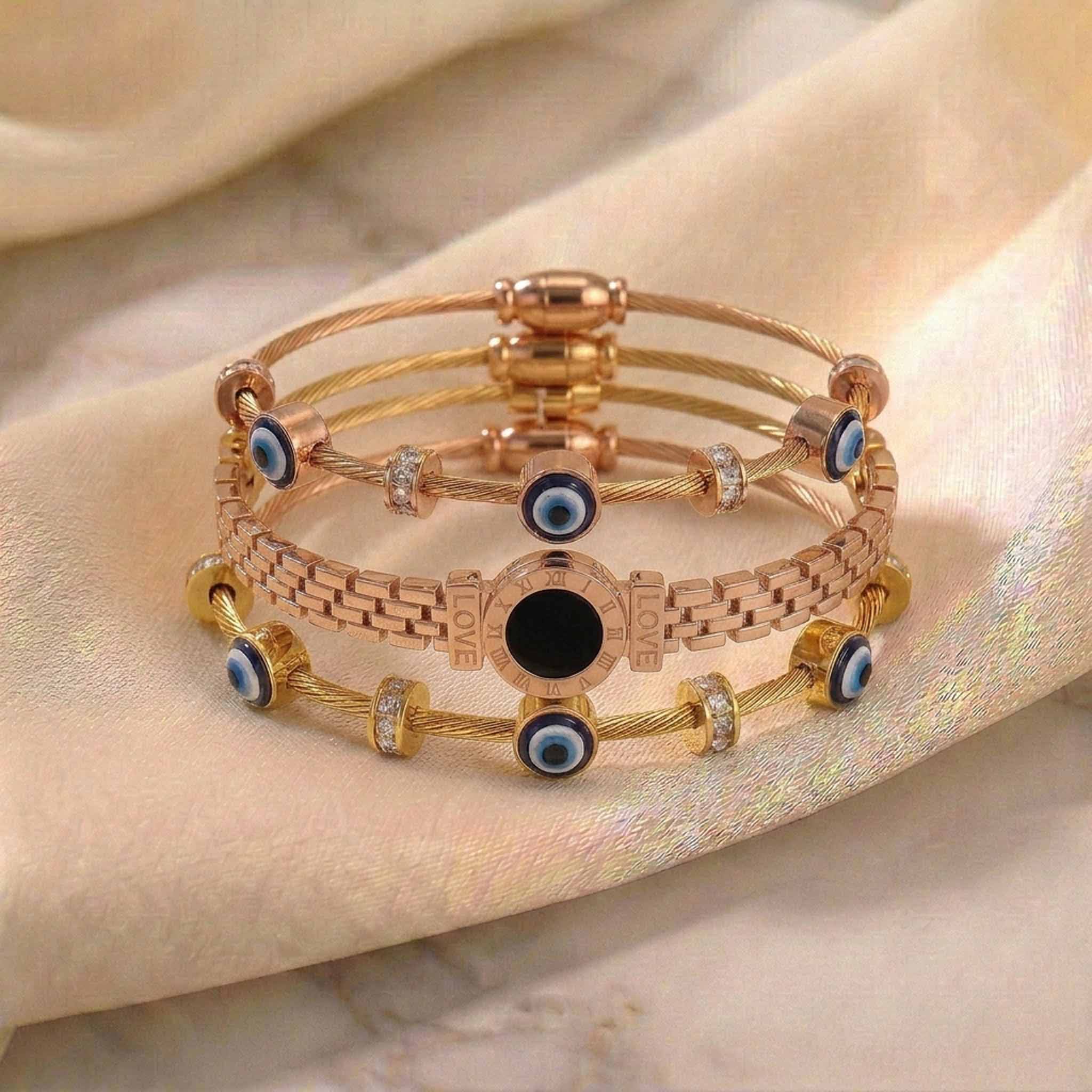Amour Evil Eye Bangle Stack (30% OFF)