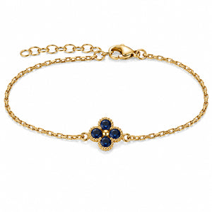 Birthstone Clover Bracelet | Anti-tarnish  | Hook & Lock Bracelet