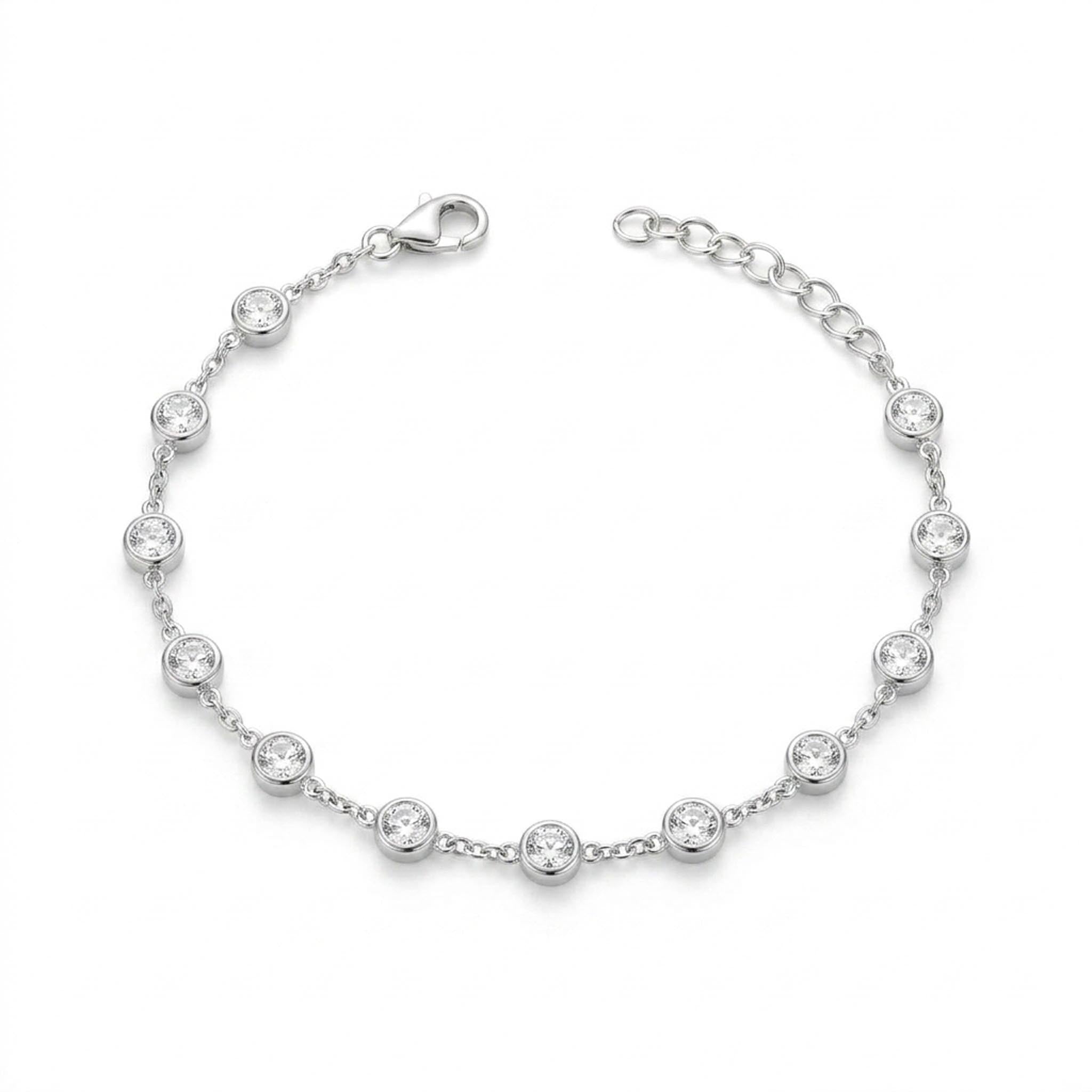 Diamond Orbit 925 Sterling Silver Bracelet