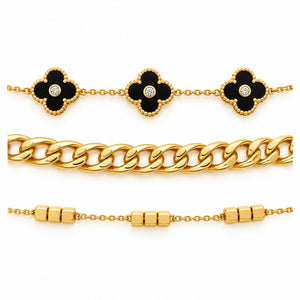 Noir Bloom Bracelet Stack