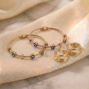 Classic Everyday Nazar Set | Anti-tarnish | Gold Plated