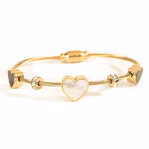 Classic Heart Bangle | Anti-tarnish | Gold Plated | Openable
