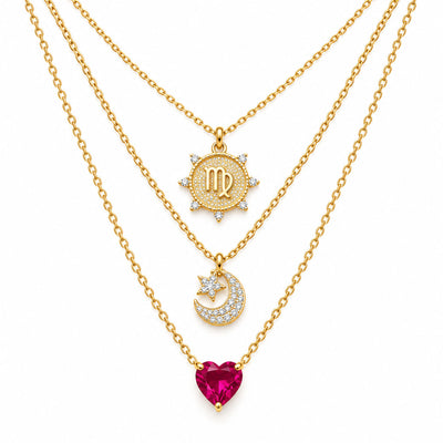 Crescent Charm Necklace Stack