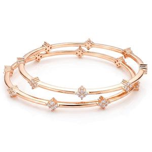 Crystal Bloom Bangles | Anti-tarnish | Gold Plated