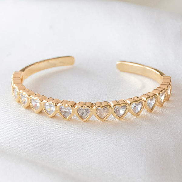 Multi Heart Studded Bangle