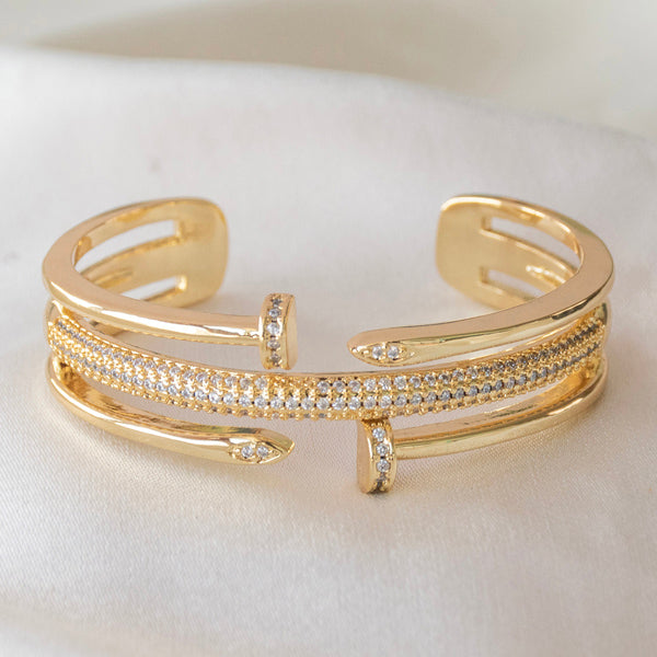 Nail Studded Thick Bangle