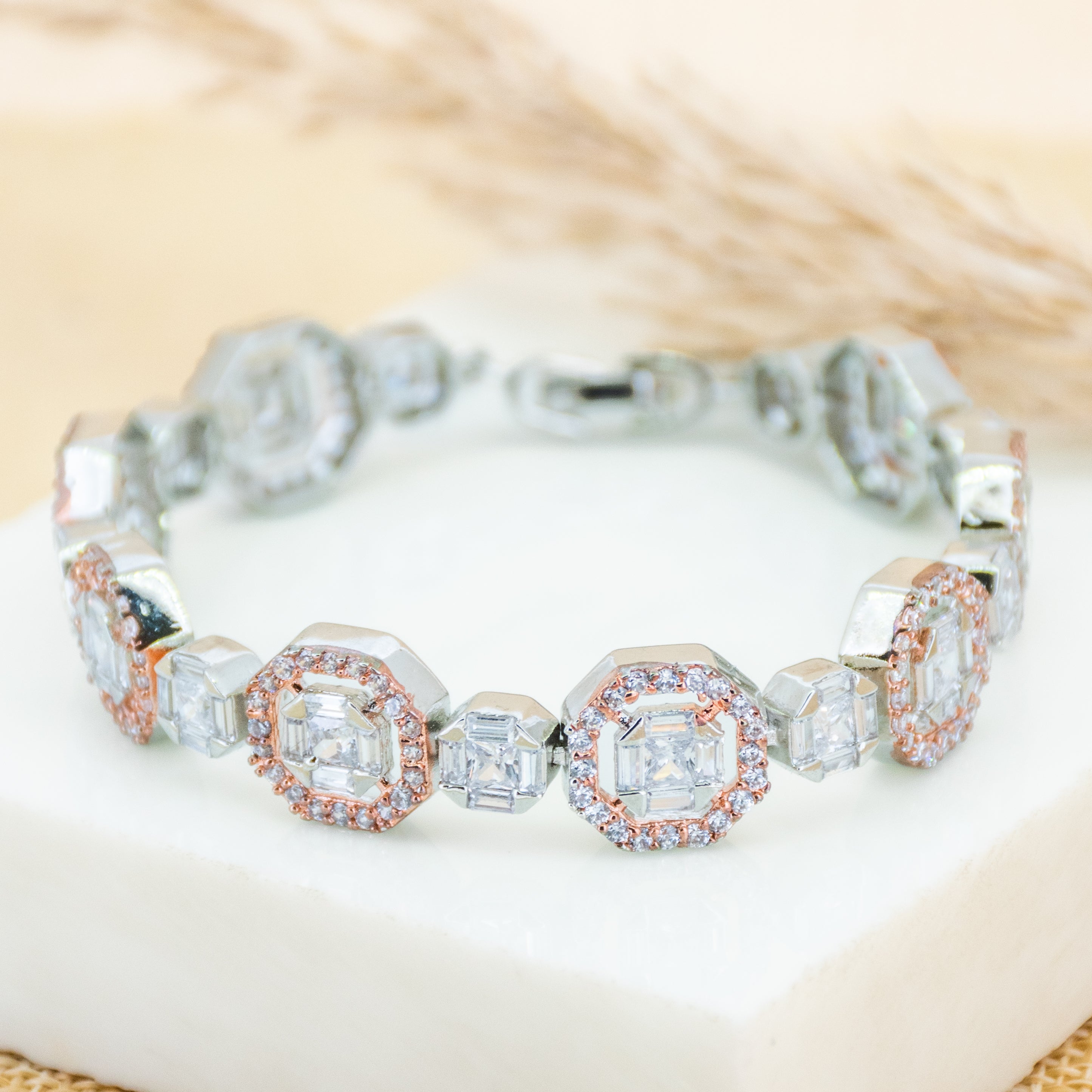 Diamond-Studded Gauntlet Bracelet