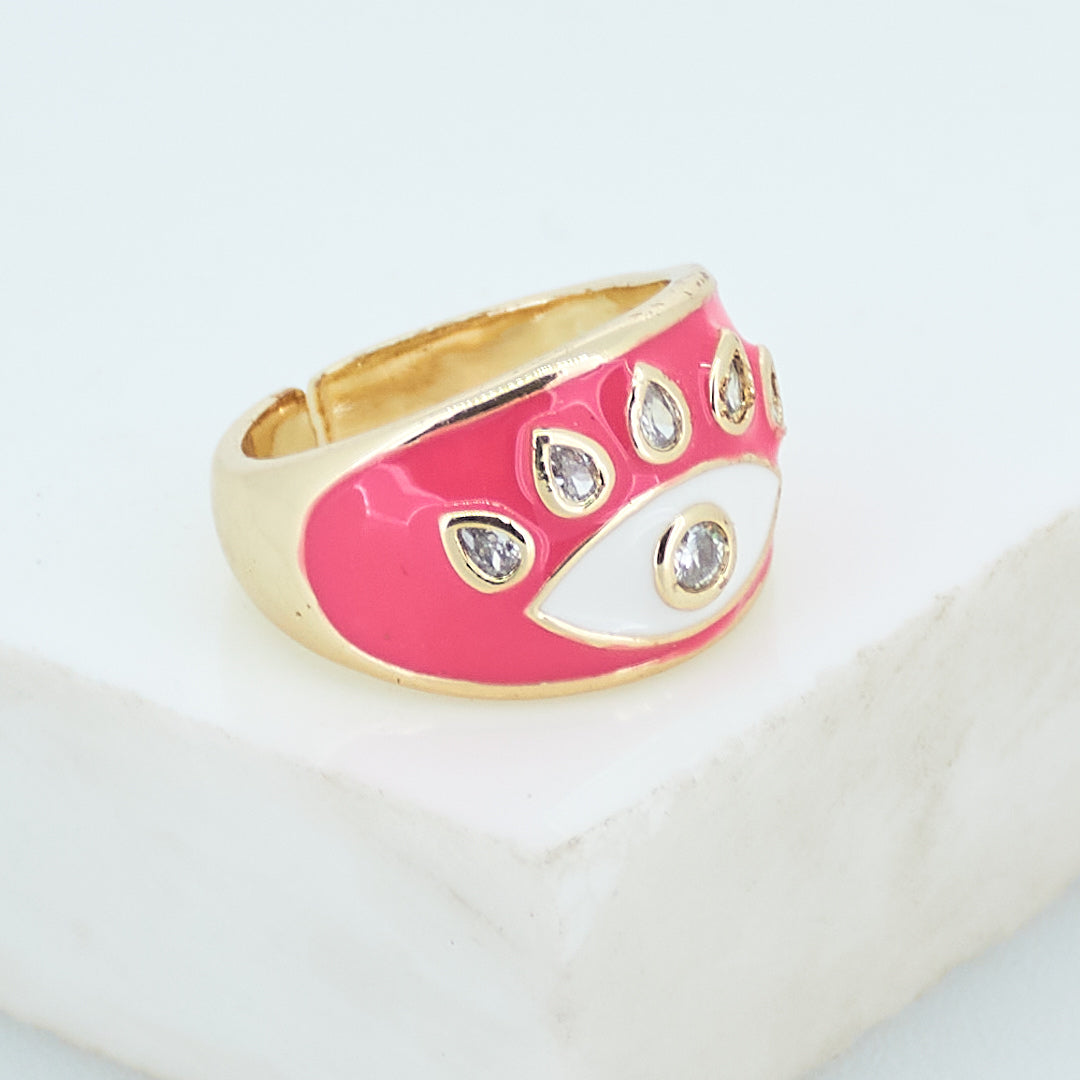 Studded Evil Eye Ring