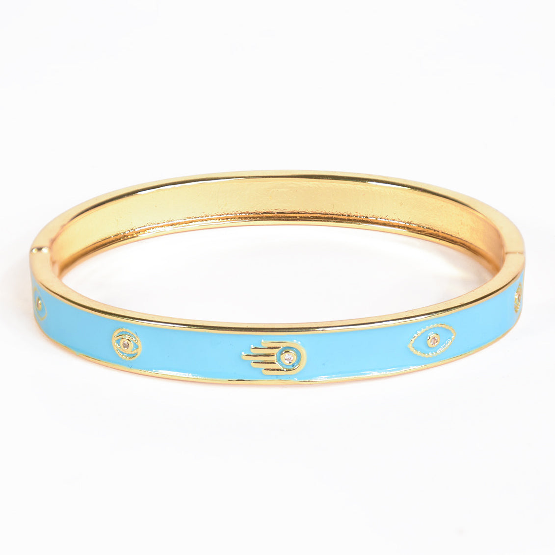 Pastel Hamsa Evil Eye Bangle