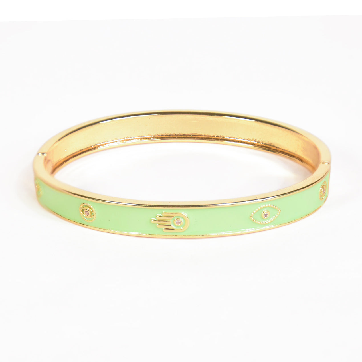 Pastel Hamsa Evil Eye Bangle