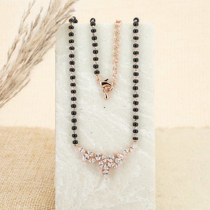 Dainty Leaf Mangalsutra Necklace