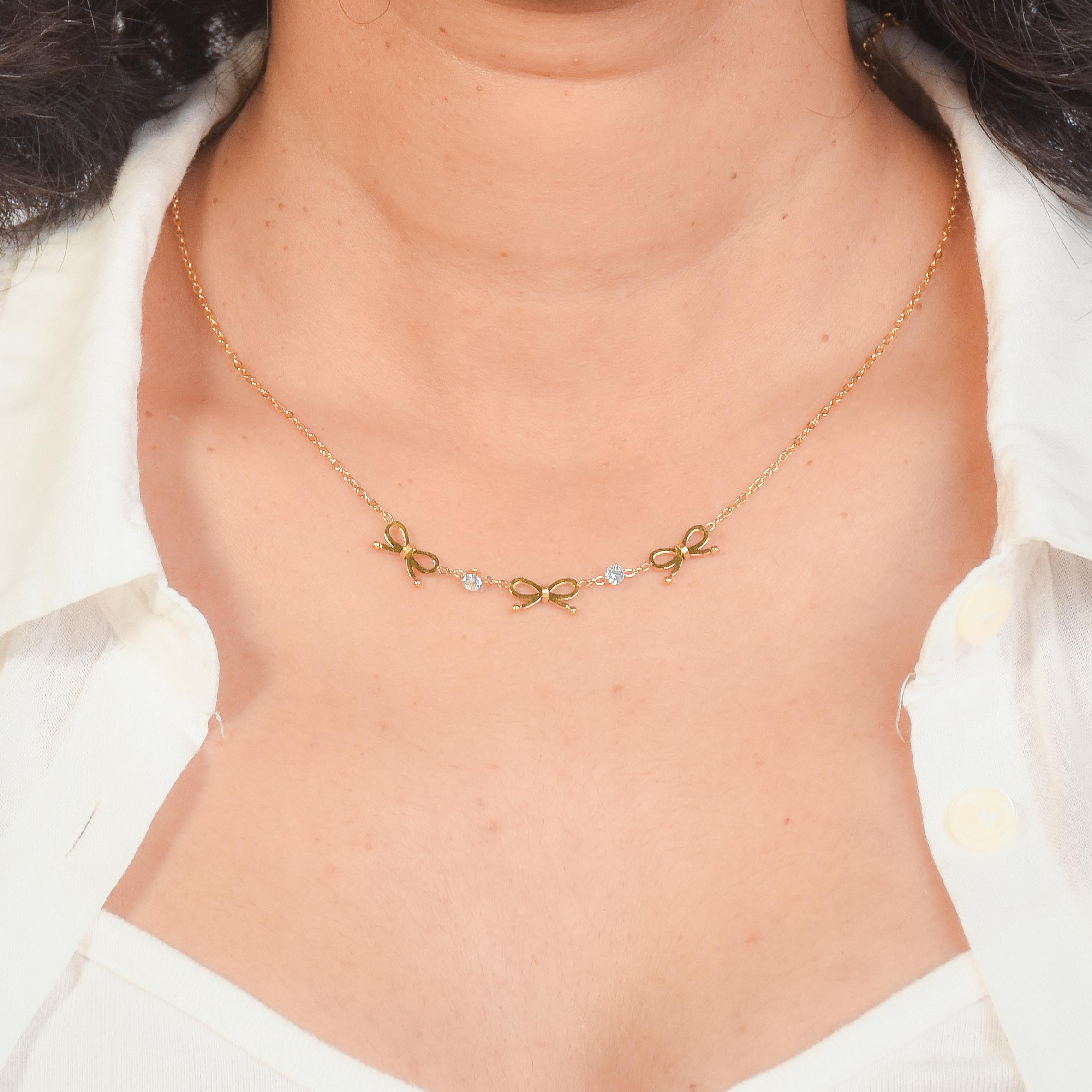 Gilded Bow Necklace