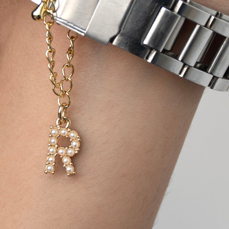 Initial Pearl Watch Charm