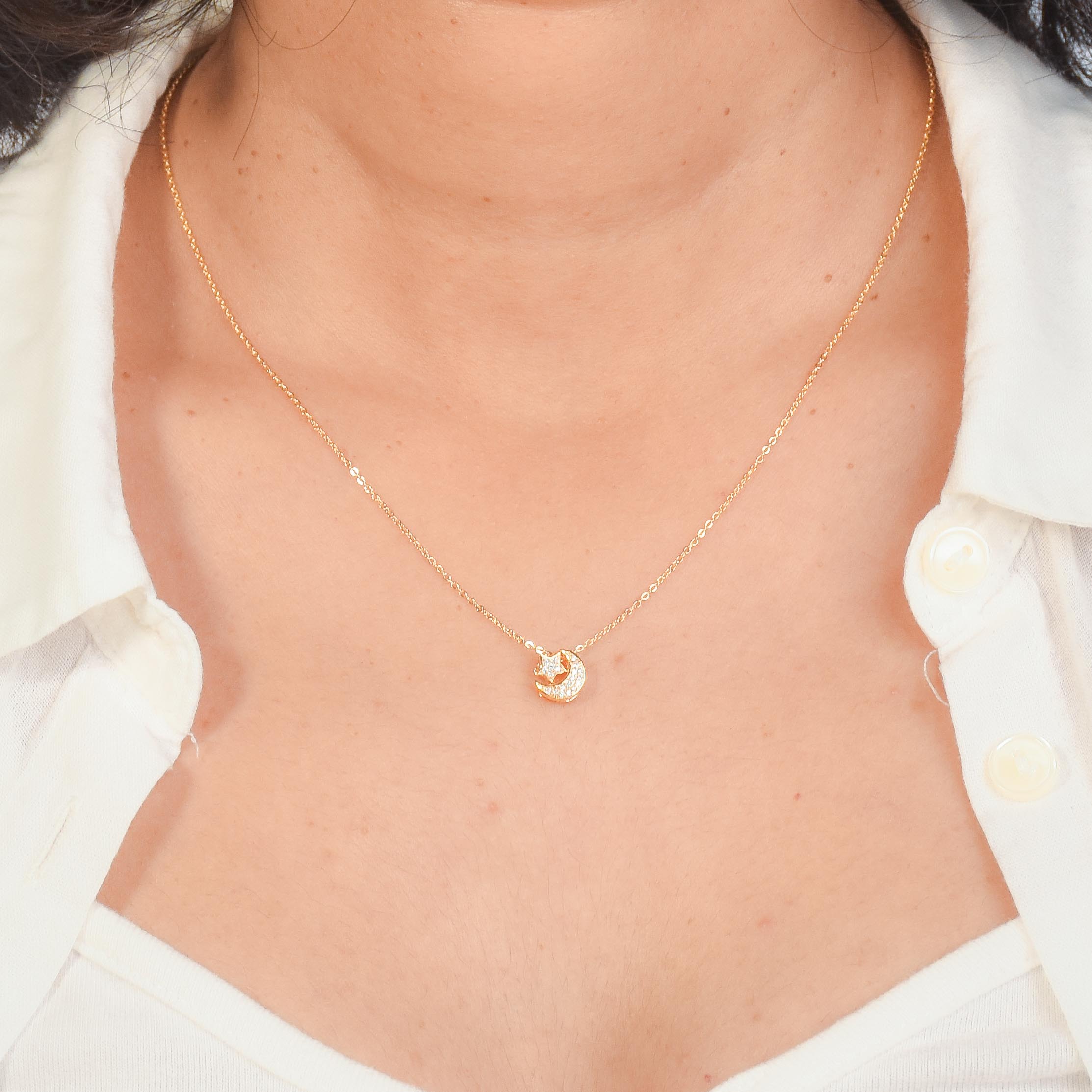 Crescent Moon & Star Necklace