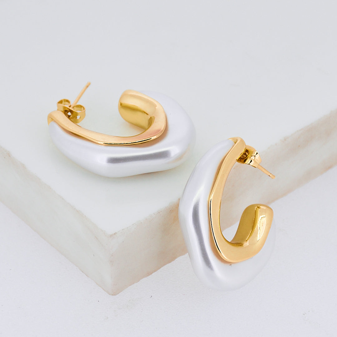 Mother Of Pearl Hoops Earrings