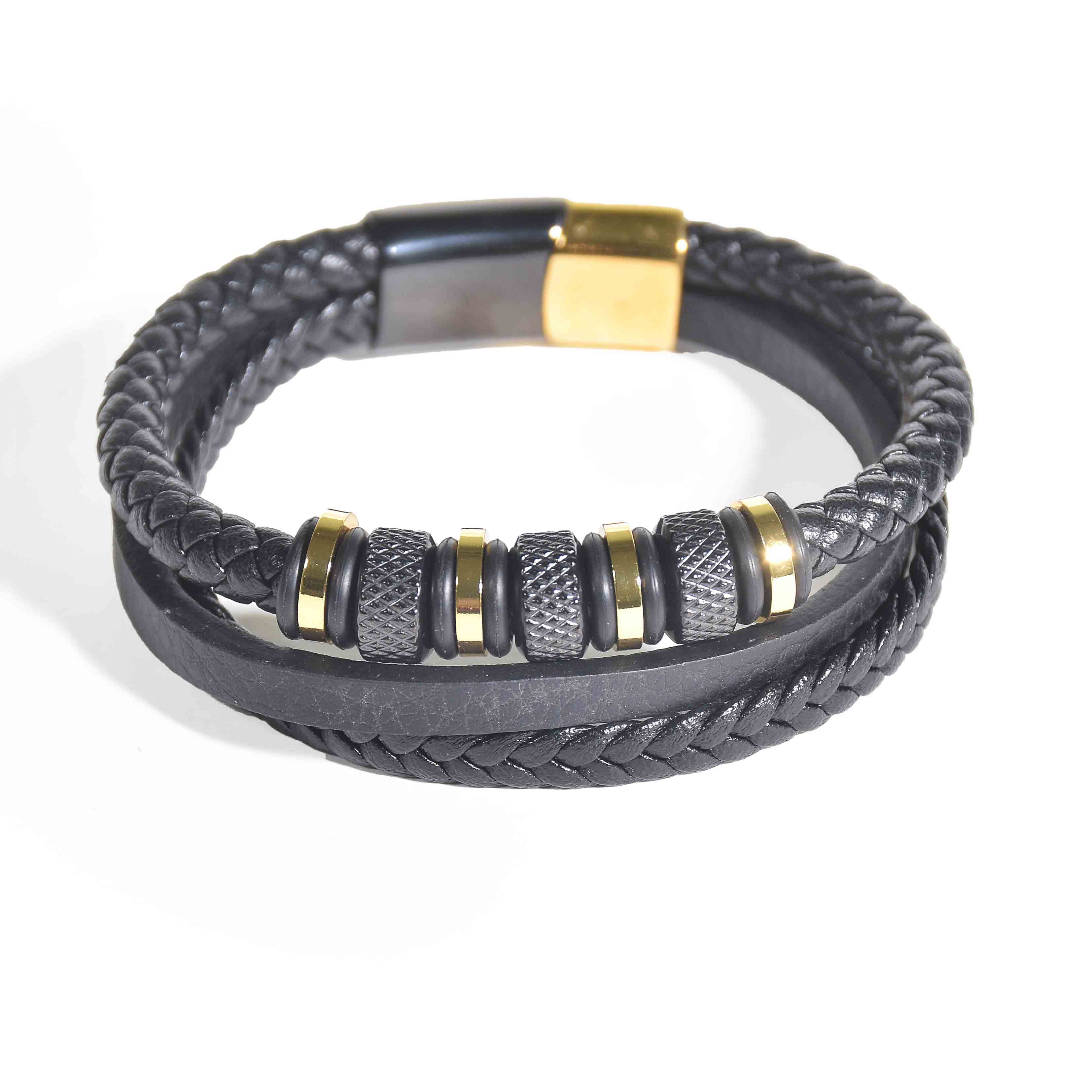 Noir Gold Multi-Strand Men Bracelet
