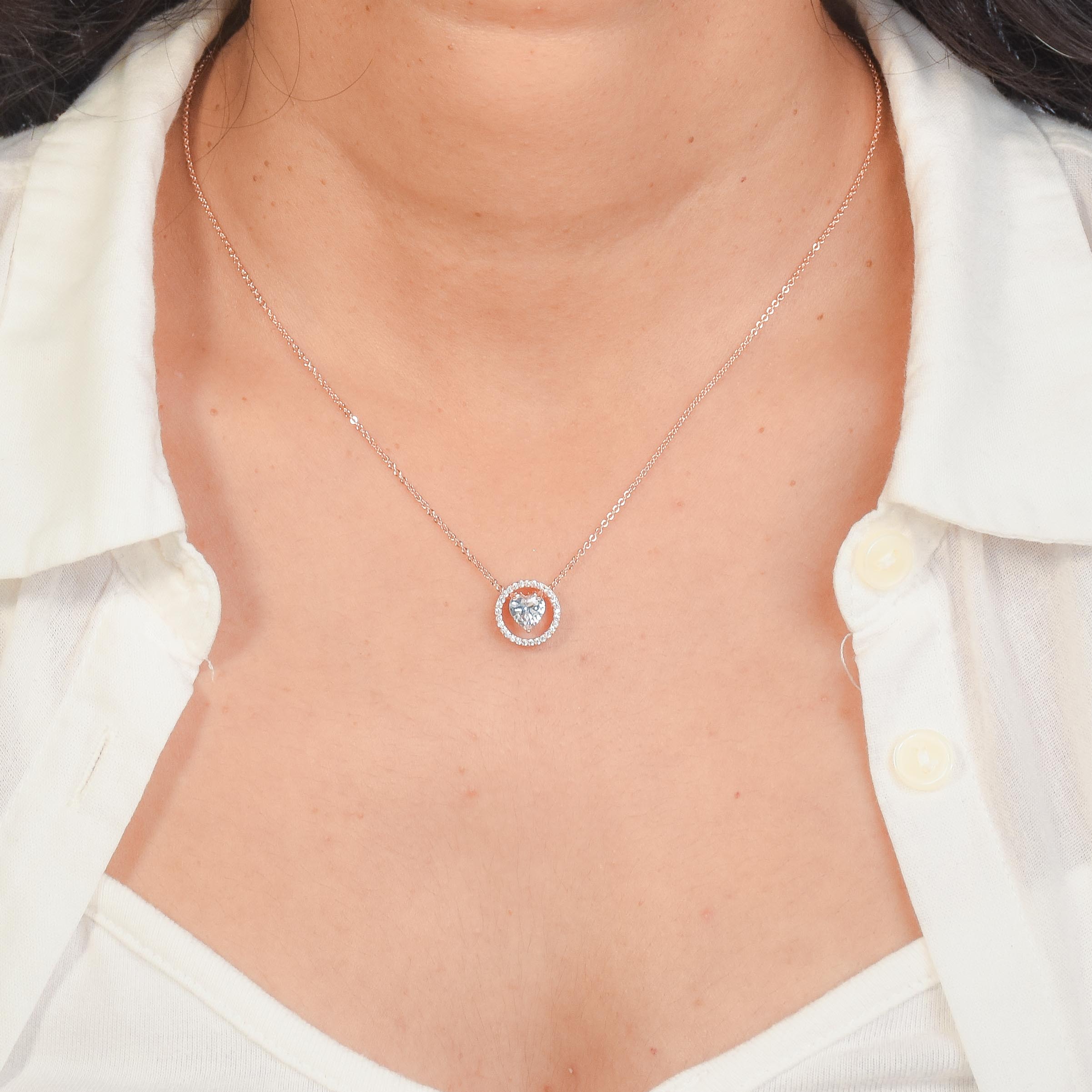 Stellar Heart Halo Necklace