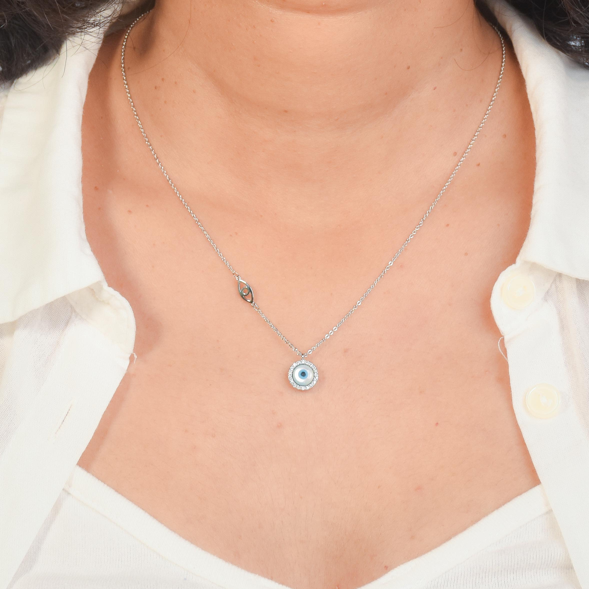 Minimal Evil Eye Necklace