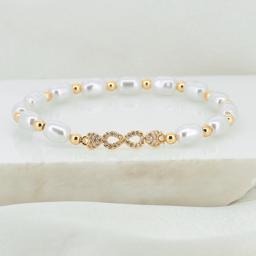 Pearl Infinity Bracelet