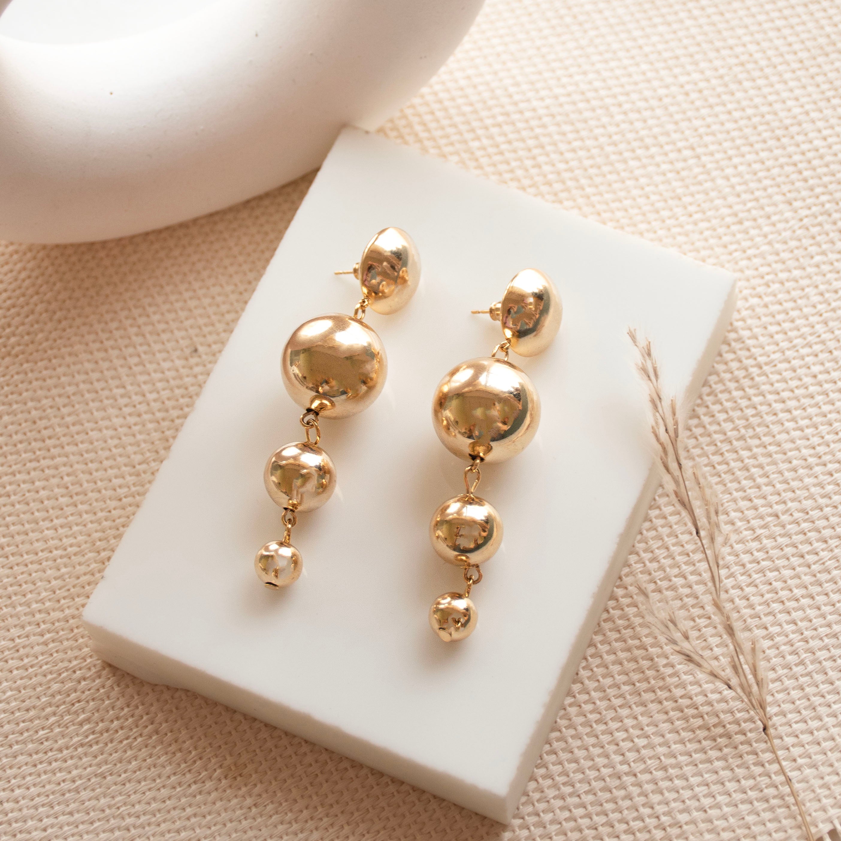 Golden Ball Tassel Earrings