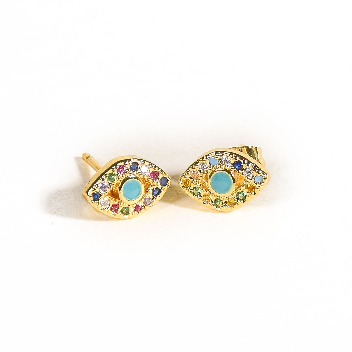 Multicolor Evil Eye Stud